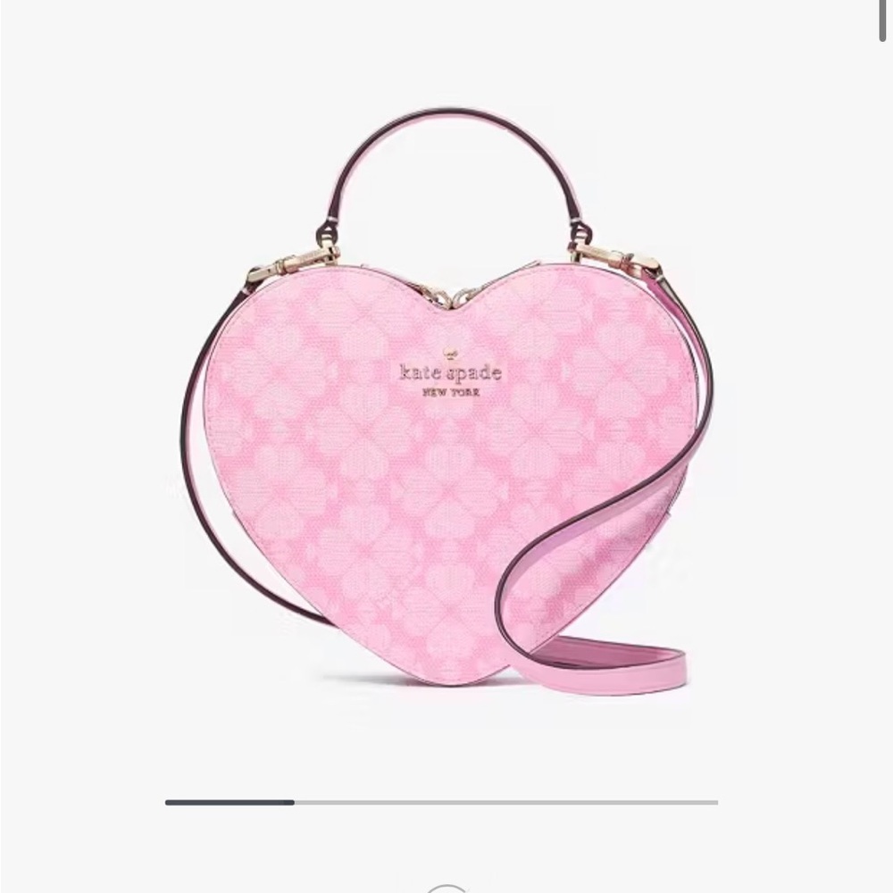 KateSpade Flower Love Shack 3D Heart Crossbody Purse in Parisian Rose